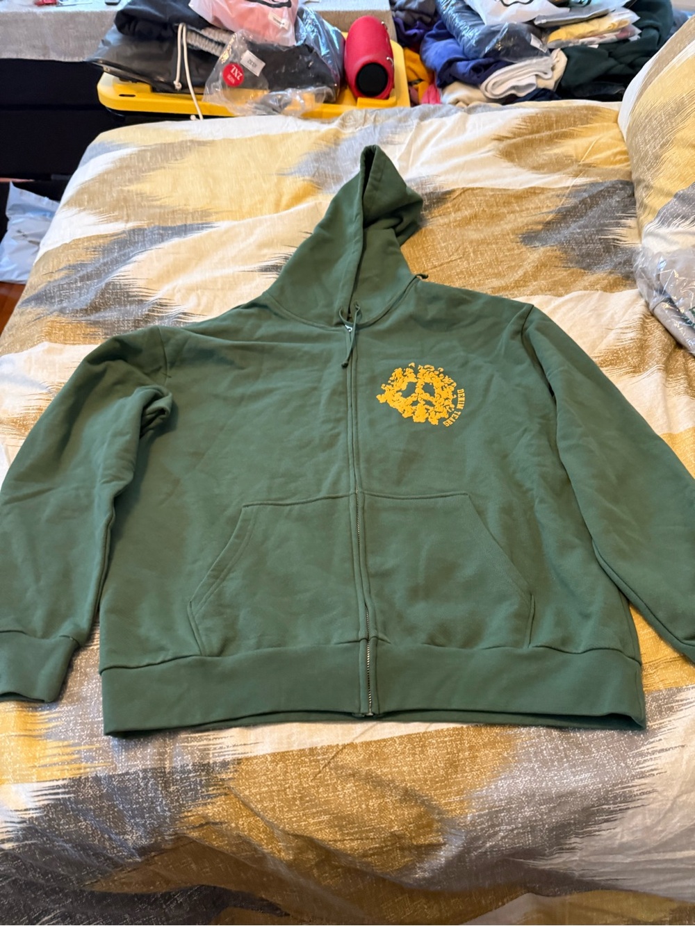 Denim Tears University Men’s Green Zip Up Hoodie Size L